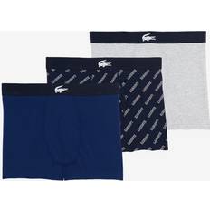 Lacoste White Men's Underwear Lacoste Men Pack Cotton Stretch Print Boxer Briefs Chine