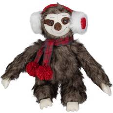 Northlight 12-Inches Plush Brown Sitting Sloth Christmas Tabletop Decoration