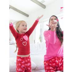 Leveret Girls Heart Fleece Pajama Set