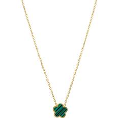 Adornia Clover Pendant Necklace - Gold/Green