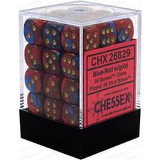 Chessex D6 Dice Gemini 12mm (36 Dice) Blue Red/Gold