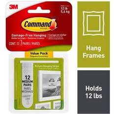 Interior Details Command Medium Picture Hanging Strips, White, 12/Pack (17204-12ES) White