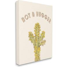 36 x 48 canvas Stupell Industries Home Decor Not A Hugger Cactus Canvas Wall Art, Beig/Green, 36X48 36X48 Figurine