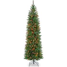 Christmas Decorations on sale National Tree Company Kingswood Fir Pre-lit Pencil Green 7.5 Foot Christmas Tree