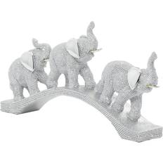 Willow Row Silver Polystone Glam Elephant Sculpture SILVER Figurine
