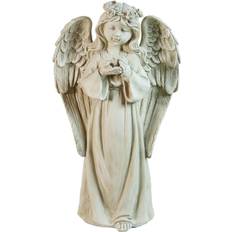 Interior Details Northlight 20.5" Angel Holding A Bird Statue In Grey grey