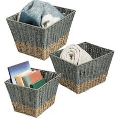 Honey Can Do 3-Piece Square Seagrass Gray/Natural Basket