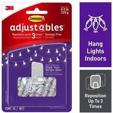 Command 3M Adjustables Small Repositionable Wall Clip 14pk