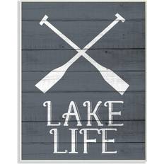 Figurines Stupell Industries Home Decor Nautical Lake Life Rustic Canvas Wall Art, Blue, 13X19 13X19 Figurine