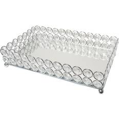 Elegant Designs Elipse Crystal And Chrome Mirrored Vanity Tray Chrome Candle & Accessory