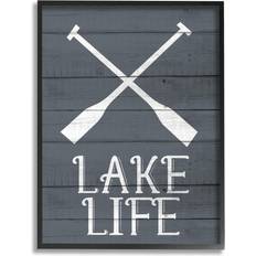 Figurines Stupell Industries Home Decor Lake Life Nautical Canvas Wall Art, Blue, 11X14 11X14 Figurine