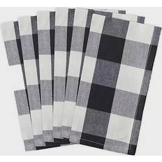 Design Imports Buffalo Cloth Napkin White, Black (50.8x50.8)