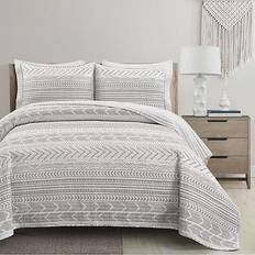 Queen Quilts Lush Decor Hygge Quilts White, Gray (233.68x223.52)