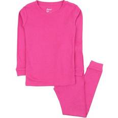 Leveret Solid Color Pajama Set - Hot Pink
