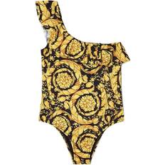 Versace Girls Barocco Print One Shoulder Swimsuit 8Y 8Y