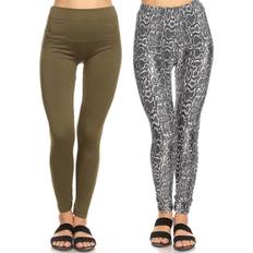 White Mark Women's 2-Pack Leggings, Multicolor