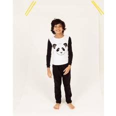 Black and white pajama pants Leveret Toddler Unisex Panda Print Top and Pants Pajama Set