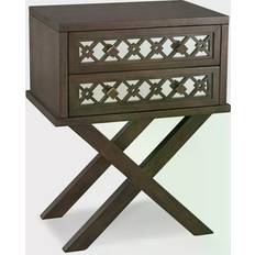 Leick Home Mirrored Filigree Bedside Table 15.5x22"