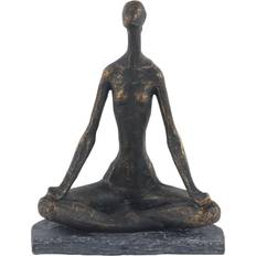Willow Row Black Polystone Modern Meditation Sculpture BLACK Figurine
