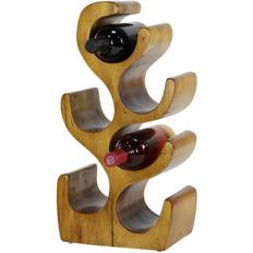 Wine Racks Litton Lane Natural Acacia Wood 6-Bottle