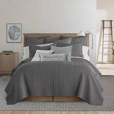 Mills Waffle Charcoal King Duvet Set - Levtex Home