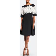 Lace Fit & Flare Crepe A-Line Dress