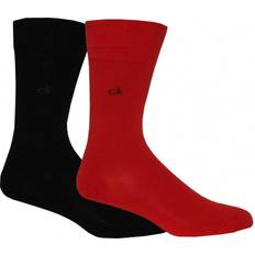 Calvin Klein 2-Pack Flat-Knit Socks, Red/Black Medium/Large