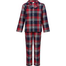 Nattøy SF Minni Childrens/Kids Tartan Long Pyjama Set (11-12 Years) (Red/Navy)