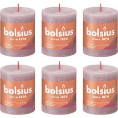 Bolsius Candles Bolsius Rustic Pillar Shine 4 pcs 80x68 mm Ash Rose Candle