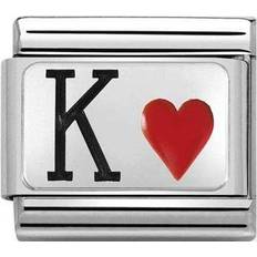 Herren Charms & Anhänger Nomination King Of Hearts Charm - Silver/Black/Red