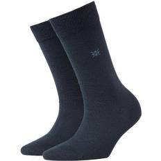 Blau - Damen Socken Burlington Women Bloomsbury socks, 1 pair, 3.5-7 (EU 36-41) Black, virgin wool mix Warm with wool on the outside, soft cotton on the inside