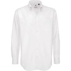 B&C Mens Oxford Long Sleeve Shirt Mens Shirts (Black)