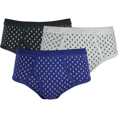 Rectangle Underpants with Fly 3-pack - Black/Grey/Blue