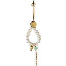 Turmalin Øredobber Stine A Heavenly Dream Hoop - Gold/Pearls/Turquoise