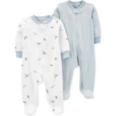 Carter's Baby Zip-Up Sleep & Play Pajamas 2-pack - Blue/White