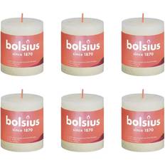 Bolsius Candles Bolsius Rustic Pillar Shine 4 pcs 80x68 mm Soft Pearl Candle