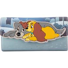Loungefly Disney Lady And The Tramp Wet Cement Flap Wallet - Grey