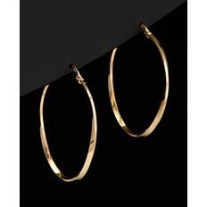Gold Earrings Italian Gold Round Hoops - Gold