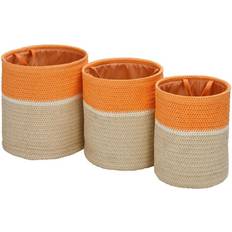 Boxes & Baskets on sale Honey Can Do Set of 3 Paper Straw Sherbet and White Basket