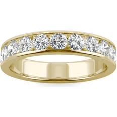 Charles & Colvard Moissanite Channel Band Ring - Gold/Diamonds