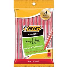 Bic GSMP101RD Round Stic Ballpoint Pens Red 10Pk