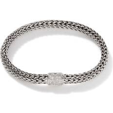 John Hardy Sterling Sapphire & Diamond Reversible Chain Bracelet White/Silver