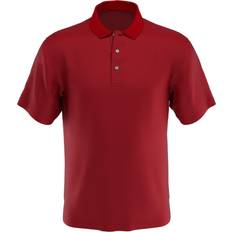 PGA tour Boys' Airflux Solid Mesh Short Sleeve Golf Polo Shirt - Red