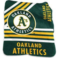 Logo Brands Oakland Athletics Plush Raschel Throw Blanket