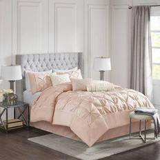 Polyester Bed Linen Madison Park Piedmont Ruched Bed Linen Pink (228.6x228.6)