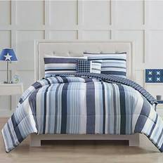 My World Mason Stripe Bedspread White, Blue (218.44x172.72)