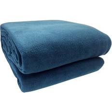 Textiles Supreme Plush Fleece Blankets Blue (228.6x228.6)