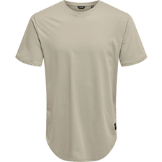 Beige - Herren T-Shirts Only & Sons Men's ONSMATT Life LONGY SS TEE NOOS T-Shirt, Pelican