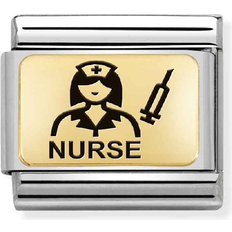 Damen - Gold Charms & Anhänger Nomination Composable Classic Nurse Charm - Silver/Gold/Black