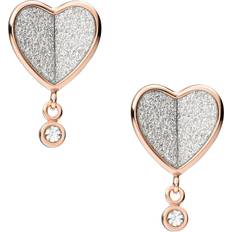Fossil Flutter Hearts Vintage Glitz Earrings - Rose Gold/Silver/Transparent